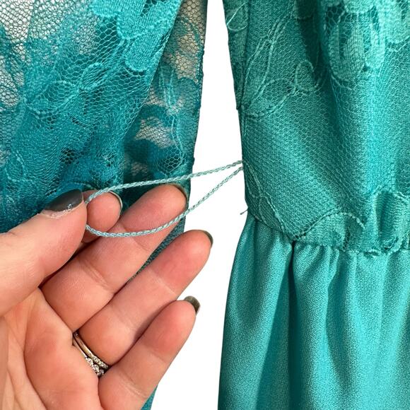 Handmade VTG Lace Dress SZ 10 Long Romantic Feminine Floral Cottagecore Fairy - Picture 9 of 16